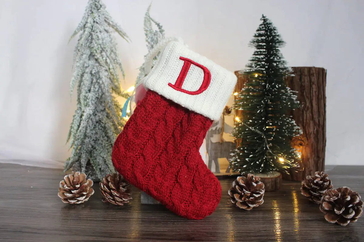 Holiday Letter Knit Socks