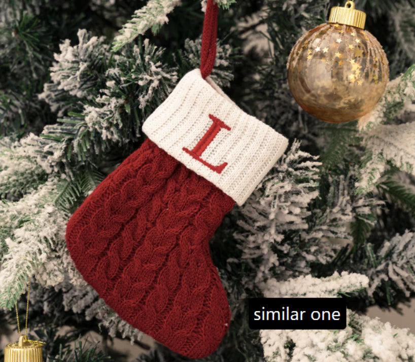 Holiday Letter Knit Socks