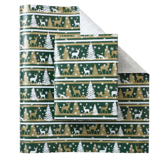 FestiveTree 17x33 Deer & Tree Christmas Wrapping Paper