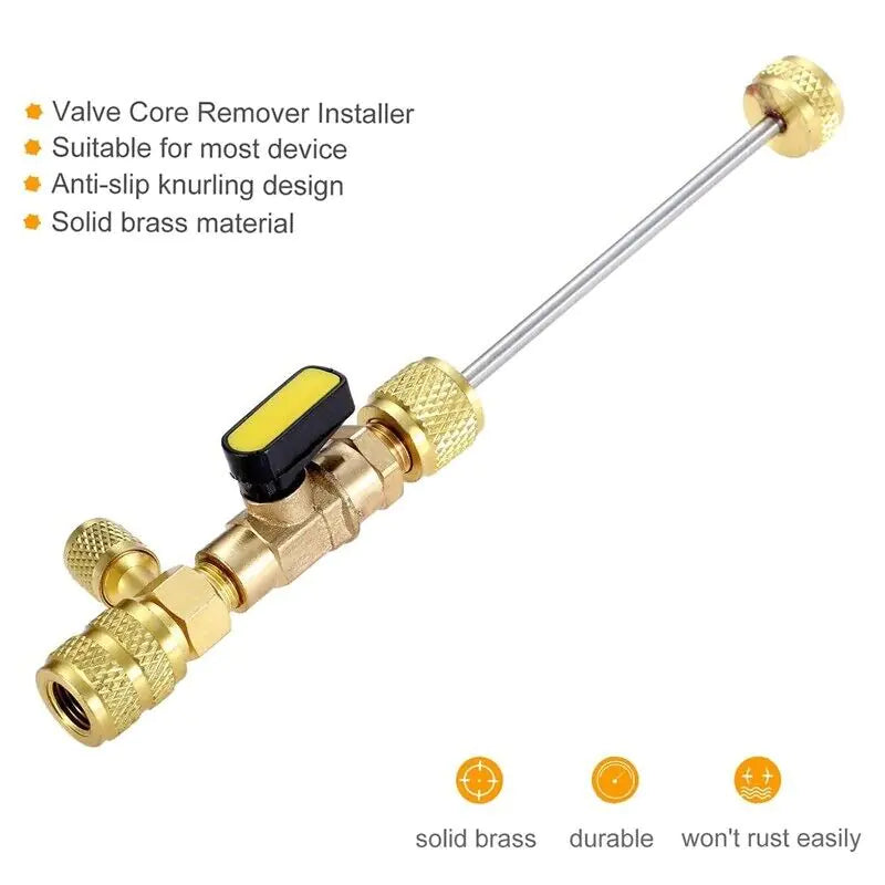 HVAC AC Schrader Valve Core Remover 1/4 & 5/16 Port Tool