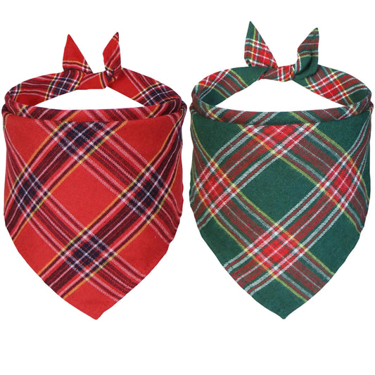 Festive Fido 2-Pack XL Christmas Dog Bandanas