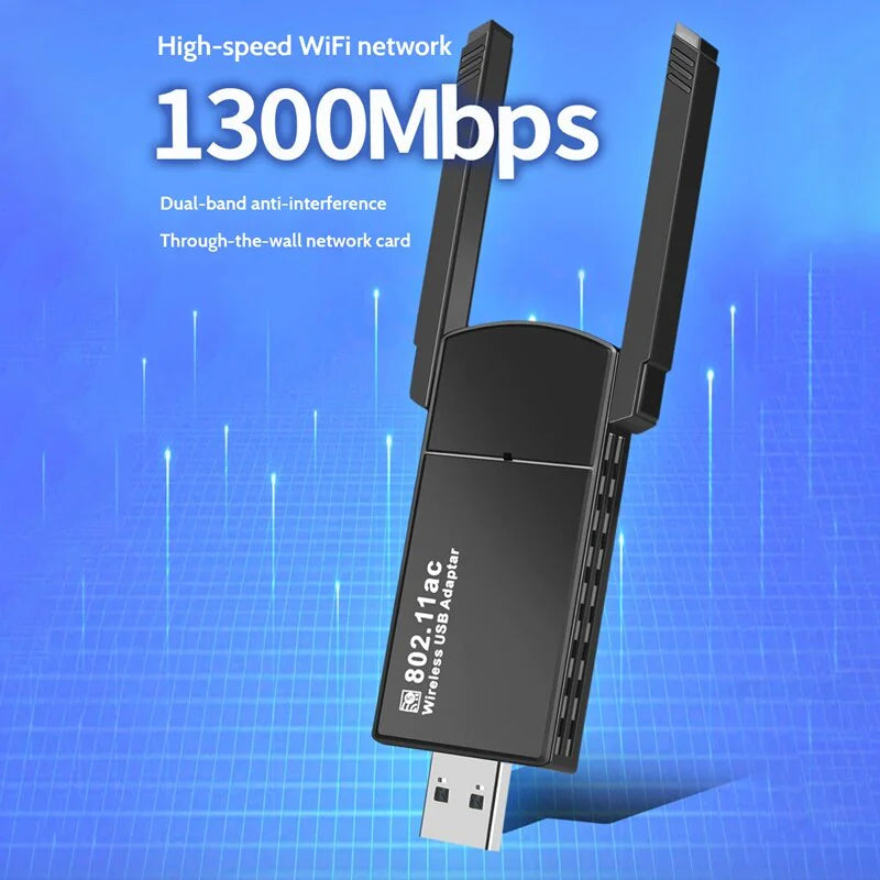Dual Band Wireless USB 3.0 Adapter 1300Mbps