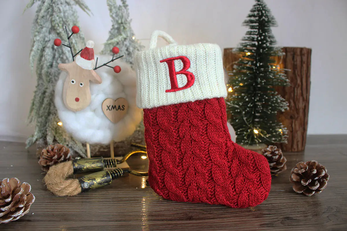 Holiday Letter Knit Socks