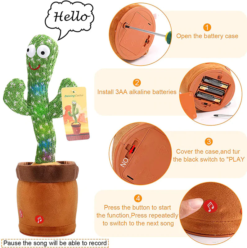 Musical Dancing Cactus Plush Toy