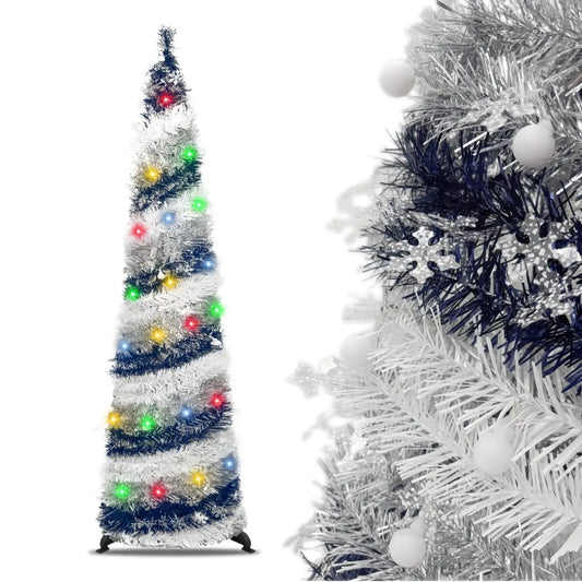 5ft Quick-Set-Up Christmas Tree with Multicolor LED Lights