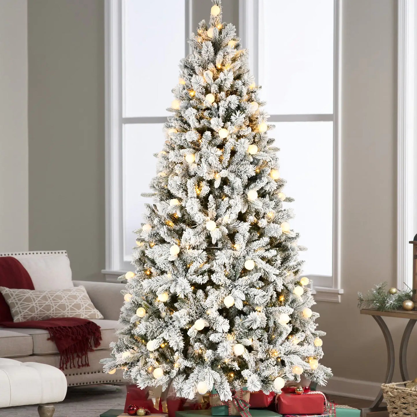 8-Foot Bi-Color LED Spotlight Christmas Tree