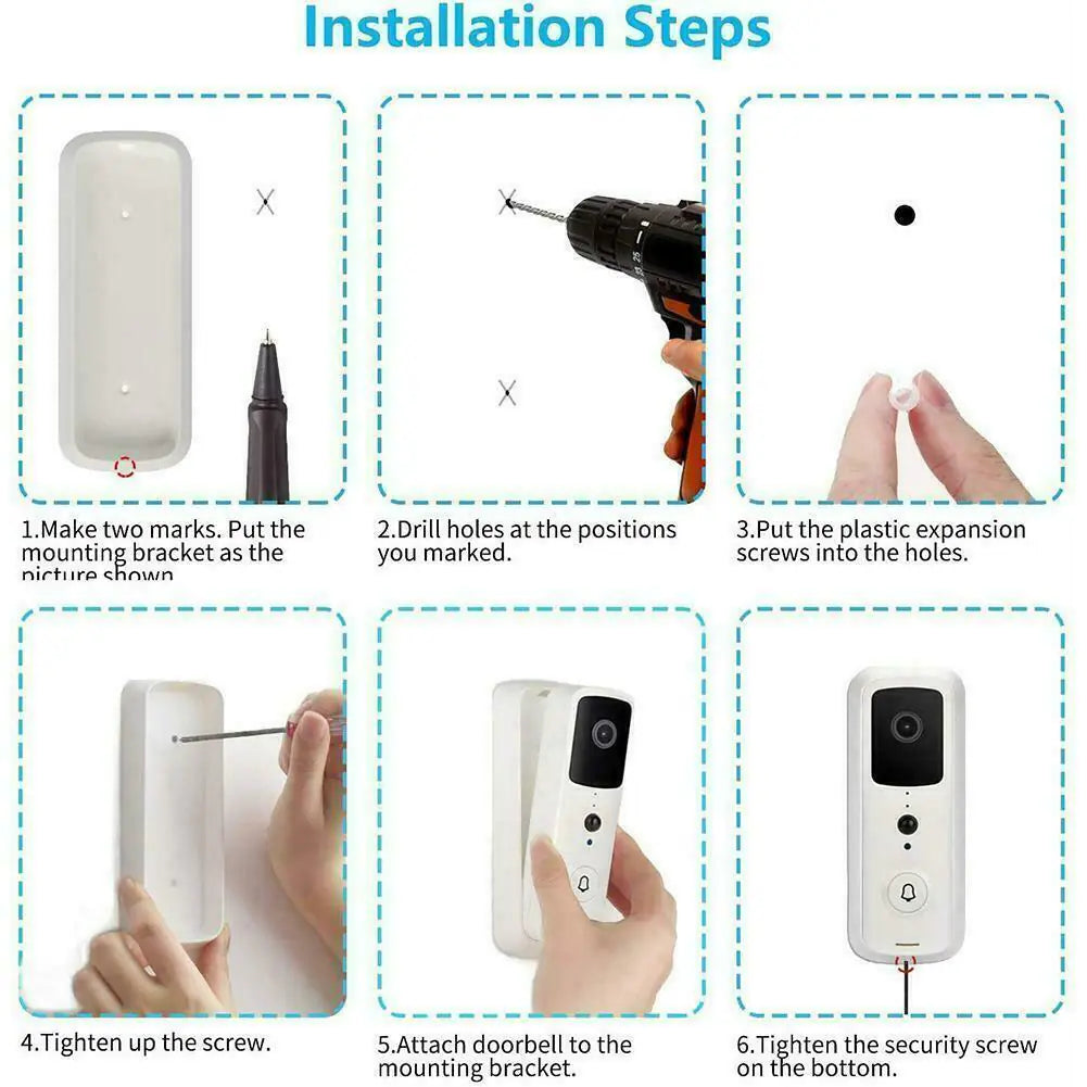 HD 1080P WiFi Doorbell Camera with Chime