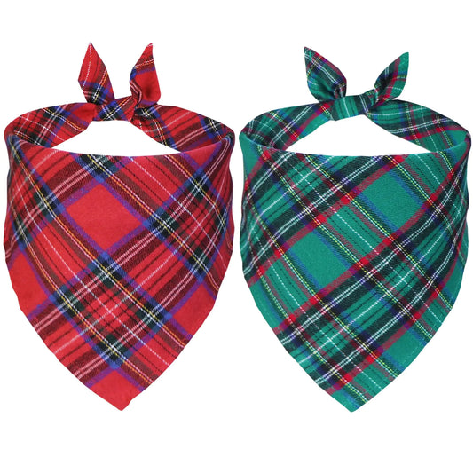 Festive Pup 2-Pack Christmas Bandanas