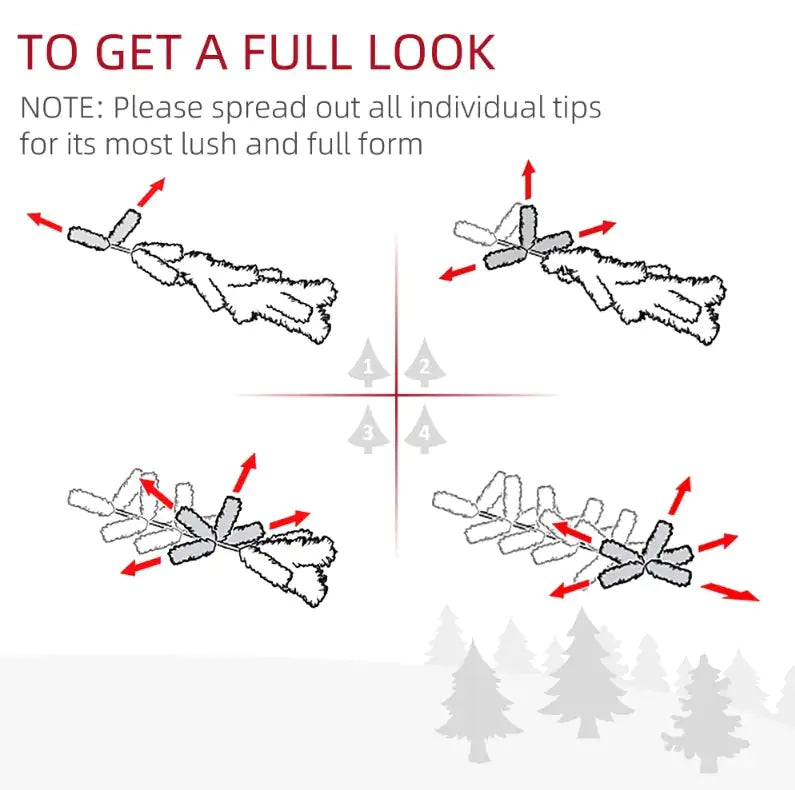 HOMCOM 7.5' Tall Prelit Christmas Tree Douglas Fir Artificial Christmas Tree With Realistic Branches, 500 Warm White LED Lights And 1346 Tips, Green